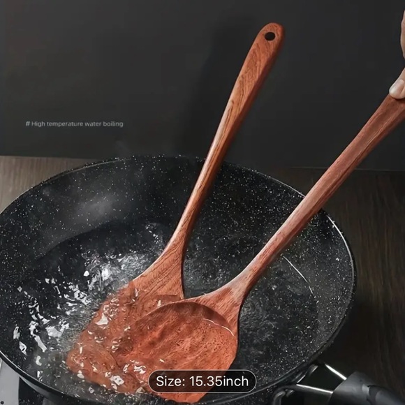 1 Piece Sandalwood Spatula Non-Stick Cooking Turner Good Grade Heat Resistant - Picture 5 of 8